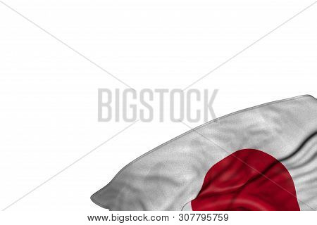 Cute Memorial Day Flag 3d Illustration
 - Japan Flag With Big Folds Lying Flat In Bottom Right Corne