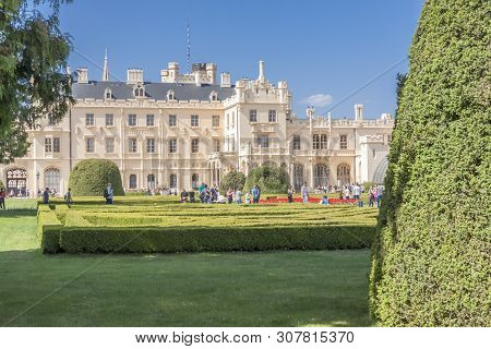 Lednice, Czech Republic - April 22, 2019: Castle Lednice On April 22,2019 In Lednice In Czech Republ