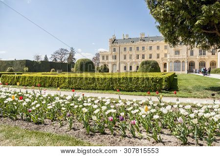 Lednice, Czech Republic - April 22, 2019: Castle Lednice On April 22,2019 In Lednice In Czech Republ