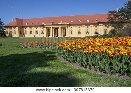 Lednice, Czech Republic - April 22, 2019: Castle Lednice On April 22,2019 In Lednice In Czech Republ