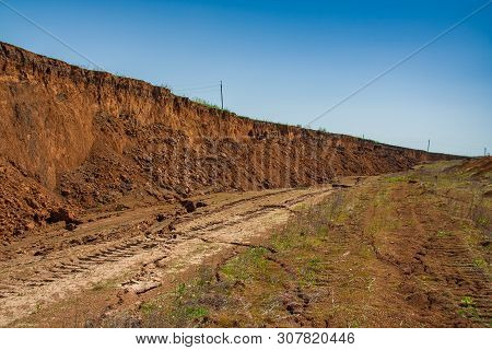 Kaolin Quarry At Tavria Steppe
