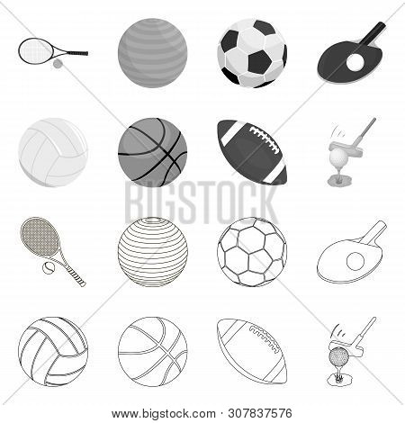 Vector Illustration Of Ball And Soccer Symbol. Collection Of Ball And Basketball Vector Icon For Sto