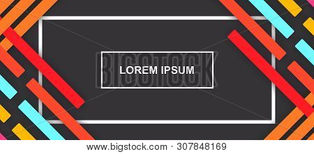 Abstract Background With Colorful Line. Black Background.