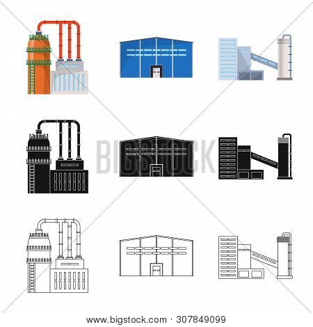Vector Design Of Production And Structure Icon. Set Of Production And Technology Vector Icon For Sto