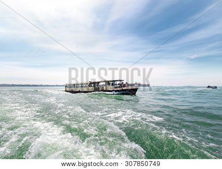 The Tourist Ship In Venice Lagune