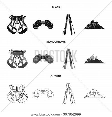 Vector Design Of Mountaineering And Peak Logo. Collection Of Mountaineering And Camp Stock Vector Il