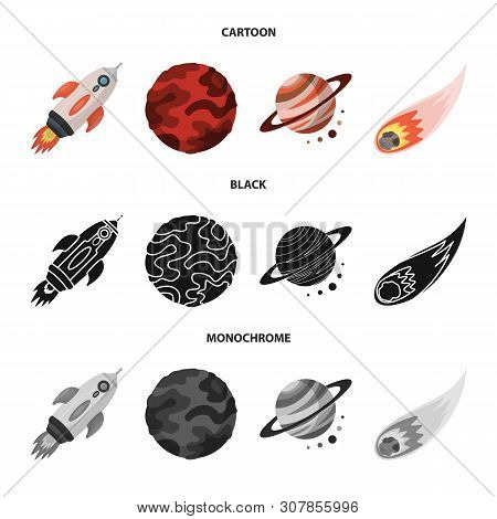 Vector Illustration Of Astronomy And Technology Sign. Set Of Astronomy And Sky Stock Vector Illustra