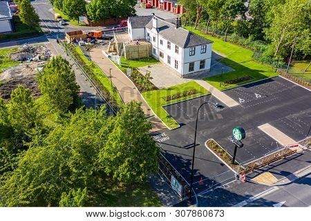 Sheffield, Uk - 20th June 2019: Aerial Shot Of The New Starbucks Drive Through Being Built In Sheffi