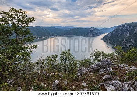 Landscape In The Danube Gorges. Cazanele Mari Seen From The Romanian Side