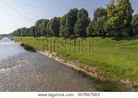 Pirot, Serbia - June 15, 2019: River Nishava, Passing Through The Town Of Pirot, Southern And Easter