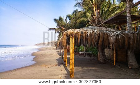 Mancora Beaches One Summer Morning, Located In Northwestern Peru.