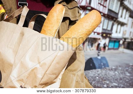French Girl With Baguettes