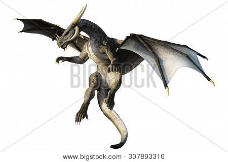 Brown Scale Dragon, 3d Illustration, 3d Rendering
