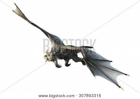 Brown Scale Dragon, 3d Illustration, 3d Rendering