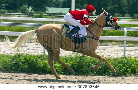 Pyatigorsk, Russia - June 23,2019: Horse Race Of The Traditional Prize Letni On Pyatigorsk Hippodrom