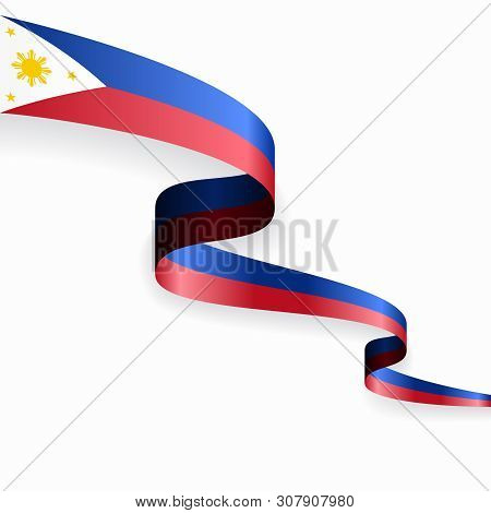 Philippines Flag Wavy Abstract Background. Vector Illustration.