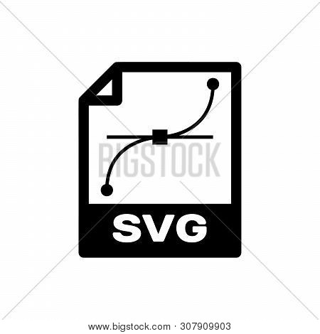 Black Svg File Document Icon. Download Svg Button Icon Isolated. Svg File Symbol. Vector Illustratio
