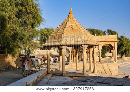Gadi Sagar, Gadsisar Lake Is One Of The Most Important Tourist Attractions In Jaisalmer, Rajasthan, 
