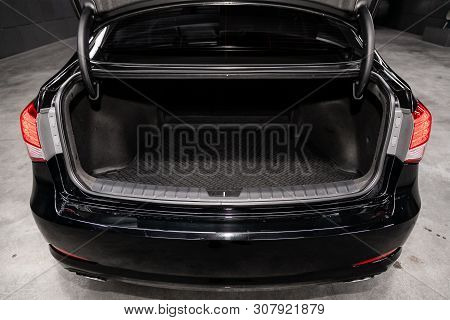 Novosibirsk, Russia - June 18, 2019:  Hyundai I40, Close-up Of The Trunk, Front View. Photography Of