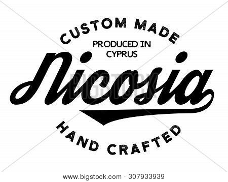 Nicosia Production Label On White Background. Labels And Stamps Series.