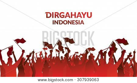 17 August. Indonesia Happy Independence Day Greeting Card, Banner, And Texture Background Logo. - Ar