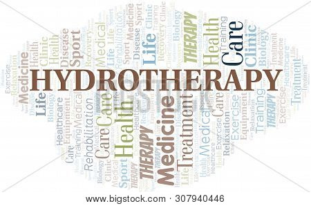 Hydrotherapy Word Cloud. Wordcloud Made With Text Only.