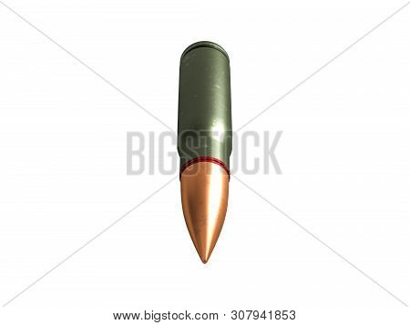 Cartridge 7.62X39 Mm, Russian And Soviet Army, Isolated. 3D Rendering