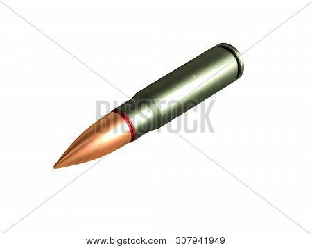 Cartridge 7.62X39 Mm, Russian And Soviet Army, Isolated. 3D Rendering