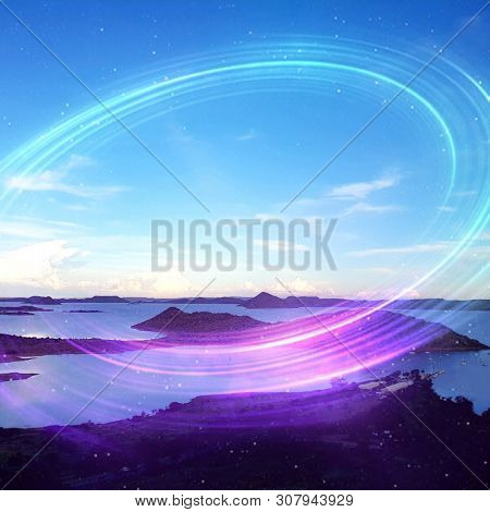 Calm Waters And Clouds With Blue And Purple Light, Photographed At Gariepdam, South Africa
