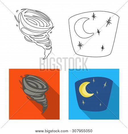 Vector Illustration Of Weather And Climate Icon. Set Of Weather And Cloud Stock Vector Illustration.