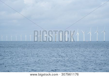 The Theme Is Net Power Generation And Environmental Protection. A Number Of Wind Blades, Wind Power 