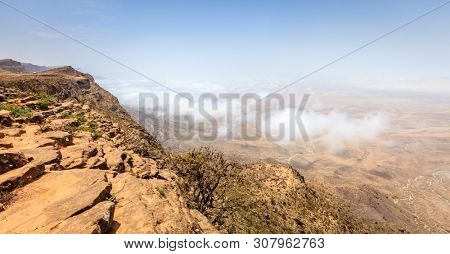 Scenic view from Jebel Samhan - an elevated plateau near Salalah, Oman