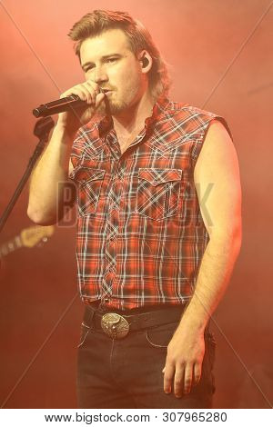 NASHVILLE, TN - JUN 3: Morgan Wallen performs at CMT's RAMJAM on June 3, 2019 at TopGolf in Nashville, Tennessee.
