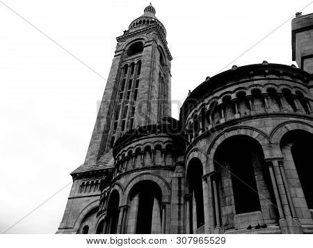 Basilica Of The Sacre Coeur Black And White Photography. Paris, France.