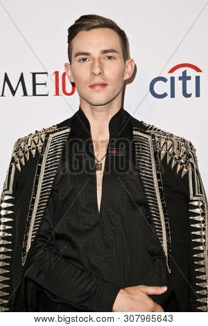 NEW YORK-APR 23: Adam Rippon attends the 2019 Time 100 Gala at Frederick P. Rose Hall, Jazz at Lincoln Center on April 23, 2019 in New York City. 