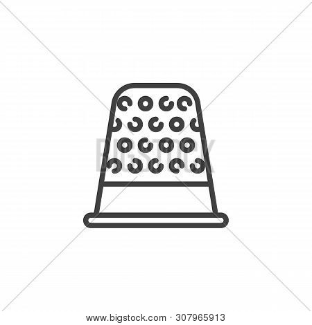 Sewing Thimble Line Icon. Thimble Linear Style Sign For Mobile Concept And Web Design. Tailor Thimbl