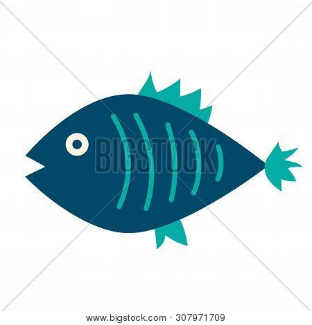 Blue Fush Isolated On White Background. Australia Exotic Decoration Series.