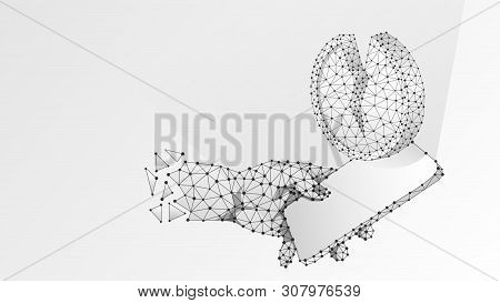 Phone In A Hand, Broken Coin On Mobile Screen. Money Downtrend, Investment Application Concept. Abst