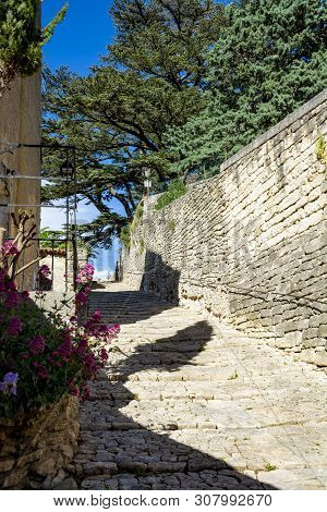 View On Traditional And Medieval Houses In Provence, South Of France, Vacation And Tourist Destinati