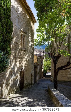 View On Traditional And Medieval Houses In Provence, South Of France, Vacation And Tourist Destinati