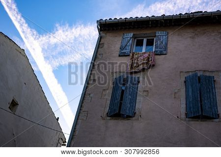 View On Traditional And Medieval Houses In Provence, South Of France, Vacation And Tourist Destinati