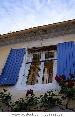 View On Traditional And Medieval Houses In Provence, South Of France, Vacation And Tourist Destinati