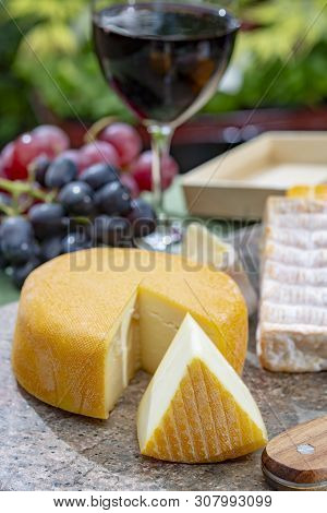 French Cheeses Collection, Yellow Riche De Saveurs, Vieux Pane And Le Peche Des Bons Peres Cheeses S