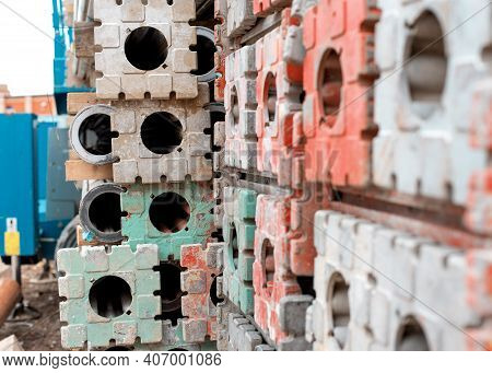 The Falsework Decking System Legs For Construction Of Suspended Reinforced Concrete Slab