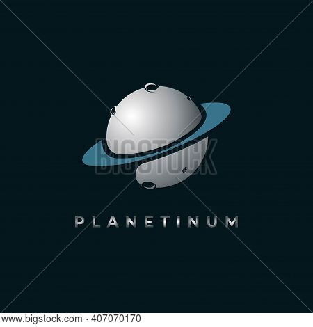 Platinum Planet Logo Design Illustration Vector Template