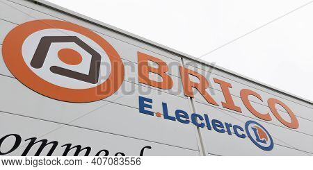 Bordeaux , Aquitaine France - 02 05 2021 : Brico E.leclerc Brand Logo And Text Sign Of Super Store M