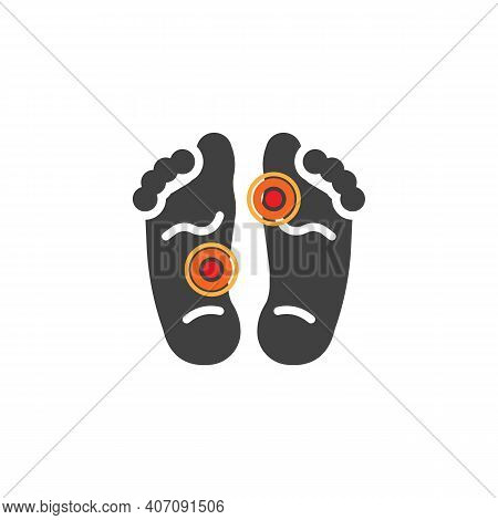 Plantar Fasciitis Vector Icon. Filled Flat Sign For Mobile Concept And Web Design. Feet Pain Glyph I