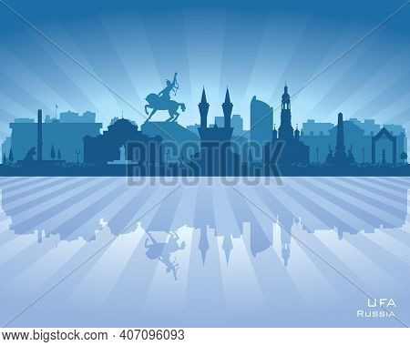 Ufa Russia City Skyline Vector Silhouette Illustration