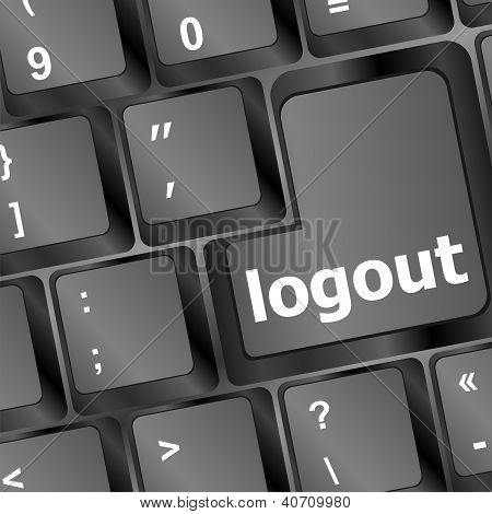 Log på eller Logout på internettet webside koncept med tastatur nøglen