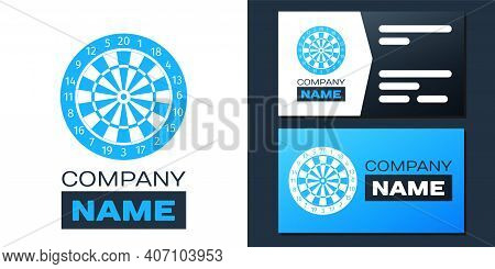 Logotype Classic Darts Board With Twenty Black And White Sectors Icon Isolated On White Background. 